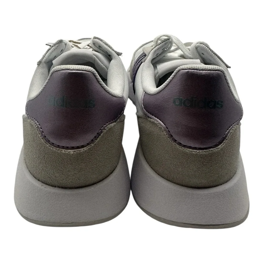 Adidas Run 60s 2.0‎ Running Shoes Womens Sz 9 White/Metallic Purple Sneakers